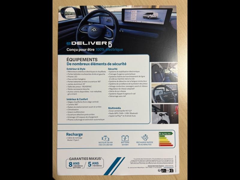 Image MAXUS eDeliver5 Fg e-Deliver5 L1H1 64 kWh